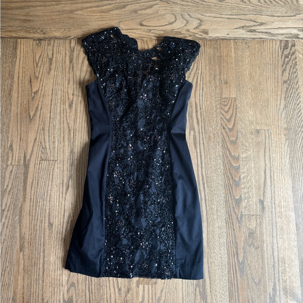 French Connection Black Sequin Mini Dress (US 6)